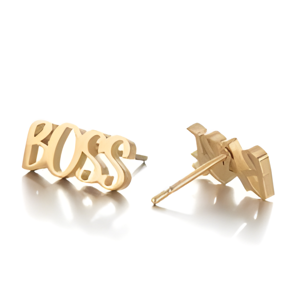 Boss babe stud earrings