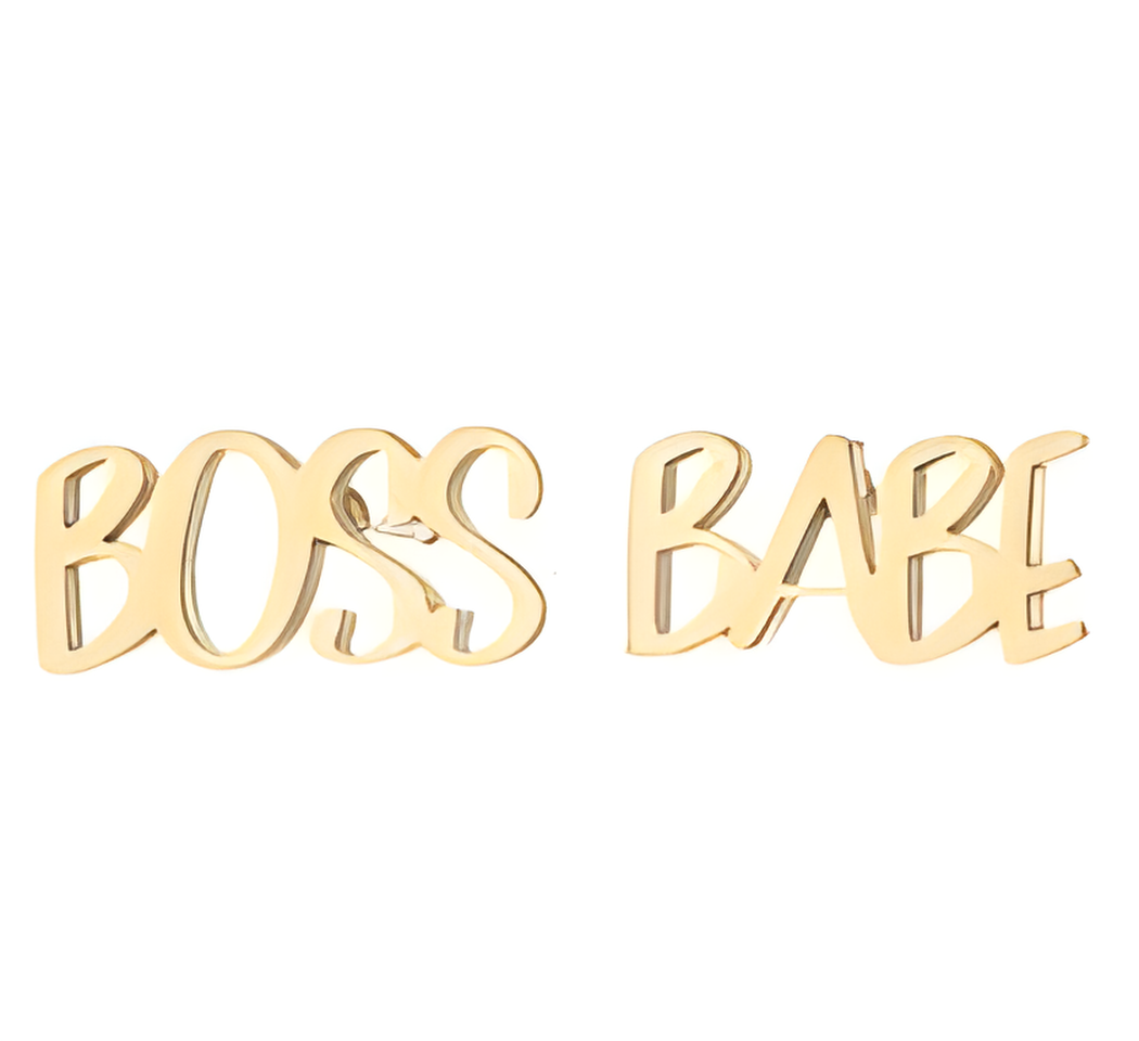 Boss babe stud earrings