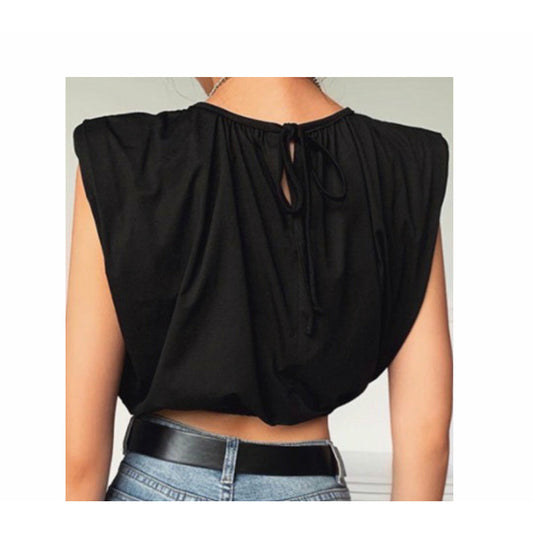 Black classic crop top